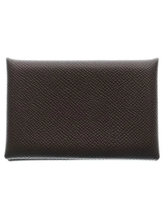 ★SOLD★ Hermes Calvi Epsom Leather Coin Case Brown - Picture 1 of 6